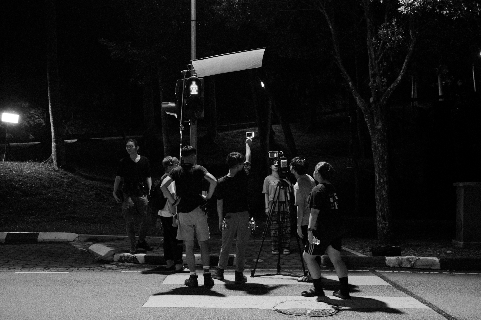 CK Pang with the production team, behind the scenes. (Here Without The Sun)