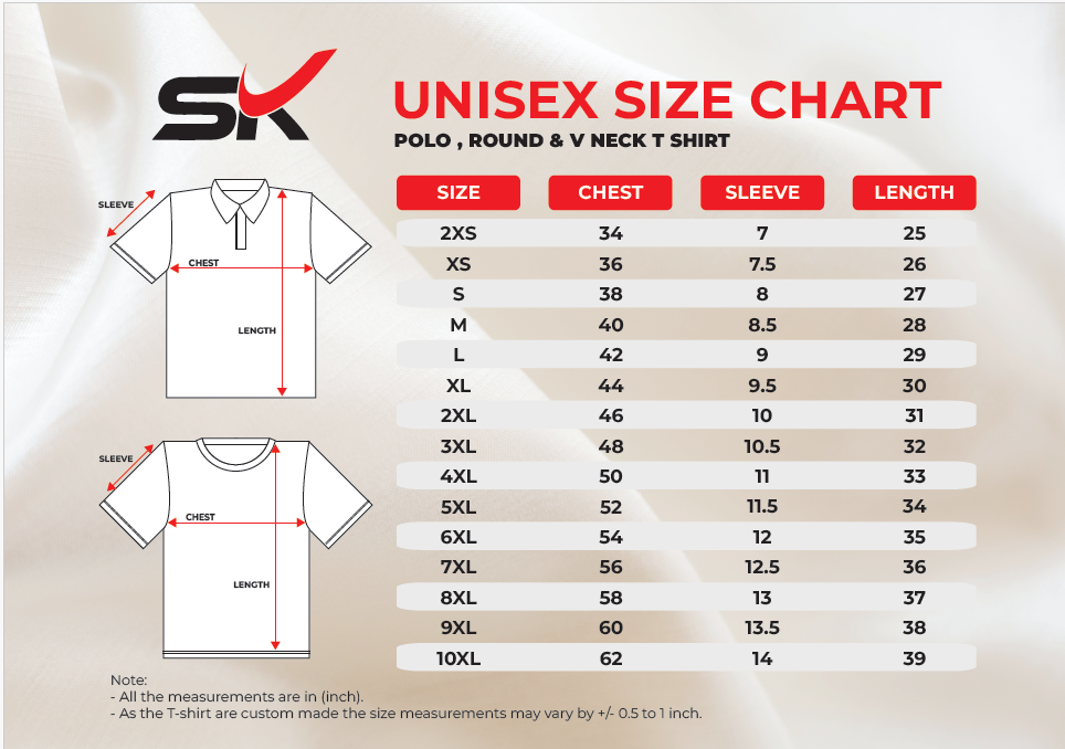 Adult T-shirt Size Adult T-shirt Size