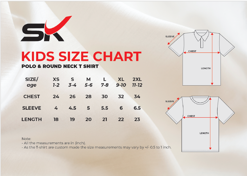 Kids T-shirt Size Kids T-shirt Size